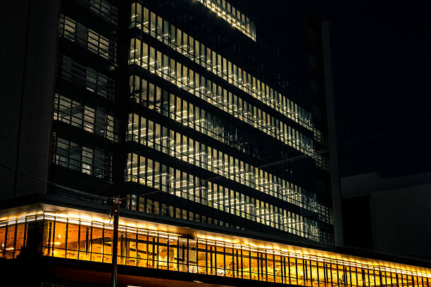 istock office building exterior, night scenery, business impression 2224729942