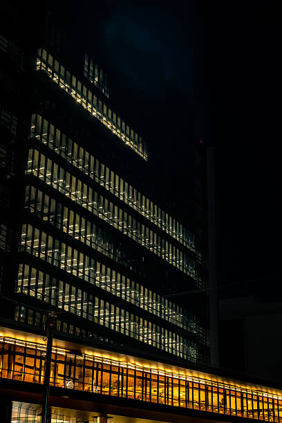 istock office building exterior, night scenery, business impression 2224729953