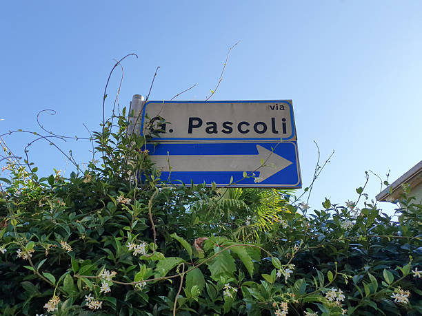 istock Via Pascoli and one way sign 2224729956