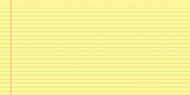 istock Yellow notebook paper with blue lines and red vertical margins. Striped design blank. 2224739936