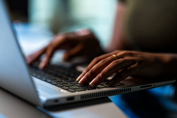 istock Close-up of hands typing on laptop keyboard 2224741562