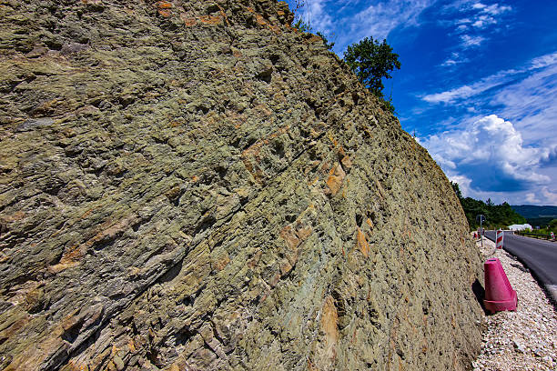 istock Flysch Sedimentary Rock Layers Along Roadside in Serbia 2224759767