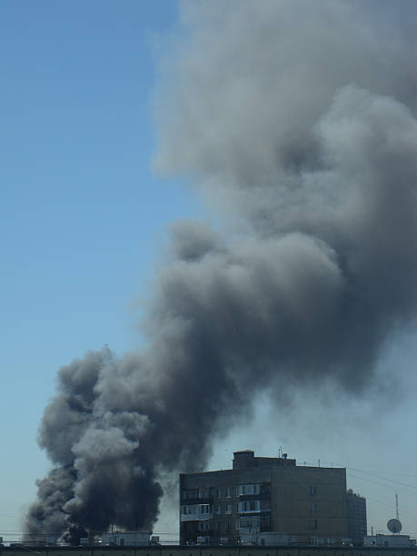 istock A column of smoke above a building 2224767729