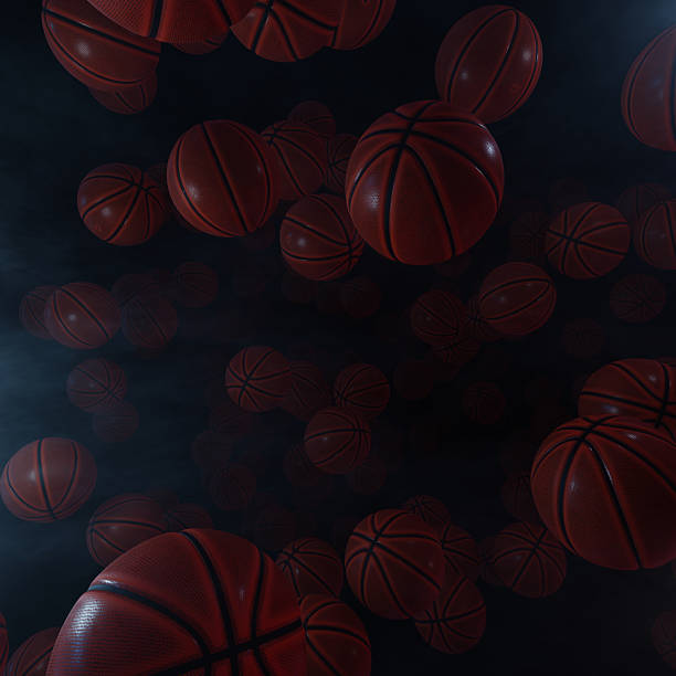 istock Flying Basketball In Night Light 2224769075