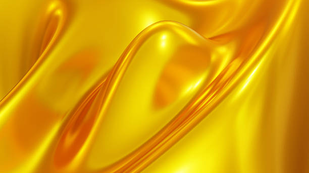 istock Liquid gold chrome waves background, shiny and lustrous golden metal pattern texture. 2224773168