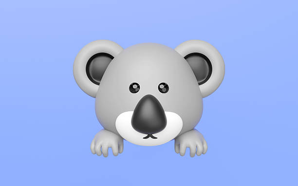 3d cute panda face isolated on white background