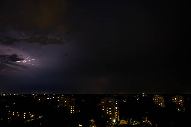 istock Dramatic lightning over the Hamburg City 2224776343