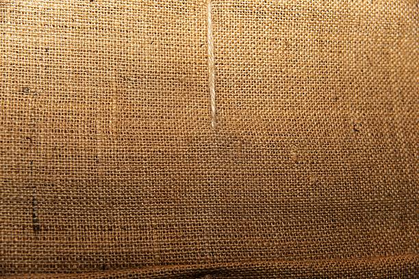 istock Woven Burlap Sackcloth with Seams, Rustic Textile Background 2224777214