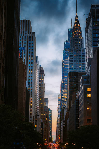 istock Looking Down 42nd Street at Sunset 2224778098