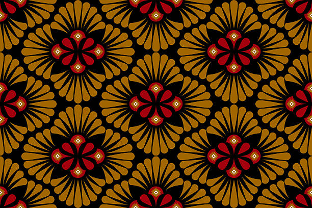 istock flower pattern seamless, silhouette of hibiscus flowers, hand drawn botanical. 2224778942
