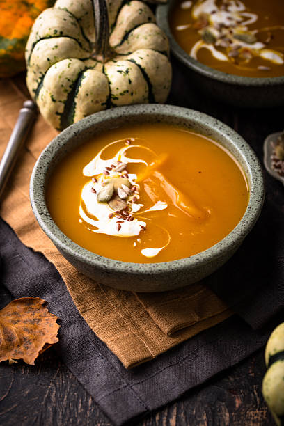 istock Vegetarian autumn pumpkin cream soup 2224780901