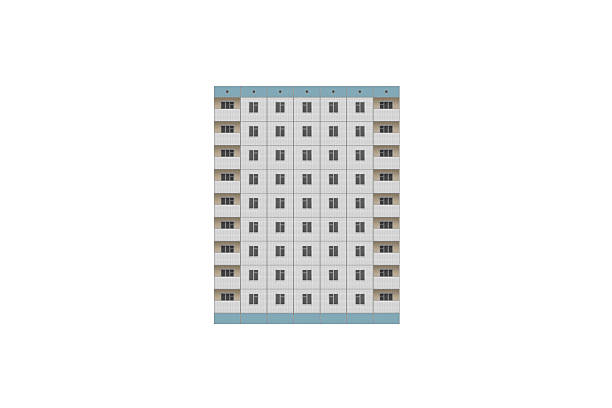 istock Nine-storey panel apartment building is isolated. 2224800712