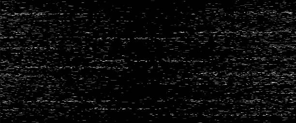 Glitchy CCTV monitor display with digital noise Glitchy CCTV monitor display with digital noise filter effect - camera feed showing corrupted video signal, static interference patterns, security system malfunction screen for cyberpunk designs. broken tv stock illustrations
