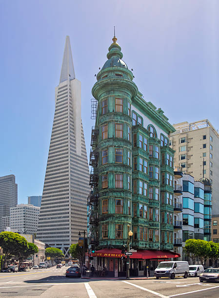 San Francisco, California, USA; April, 25, 2019. The Sentinel Building and Transamerica Pyramida landmarks of the city.