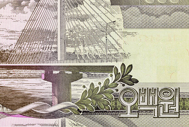 istock 500 Won North Korea banknote with the image of Chongryu Bridge over Taedong River, Pyongyang. North Korean paper money. 2224808466