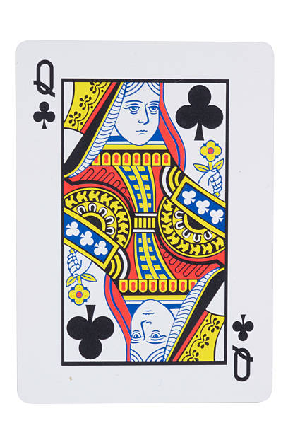 istock card gambling on white game luck Queen clubs 2224811404
