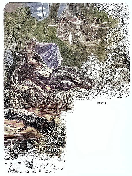 istock Norse mythology, Vintage illustration, Elves 2224811929