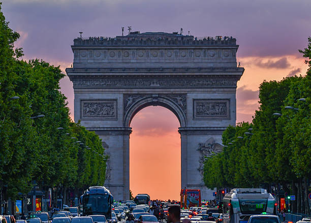 istock Arc of Triumph at sunset in the Champs-elysees 2224812061