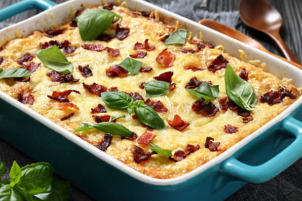 twice baked potato casserole in a baking dish