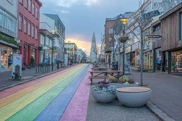 istock Skolavordustigur (Rainbow Street), Reykjavic. 2224818637