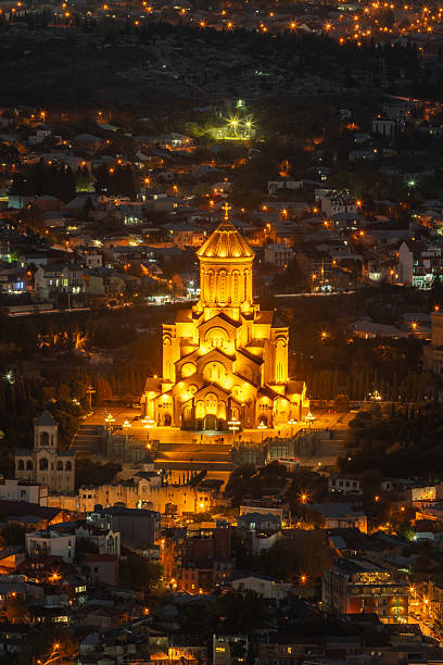 istock Holy Trinity Cathedral of Tbilisi, night view from Mtatsminda 2224837899