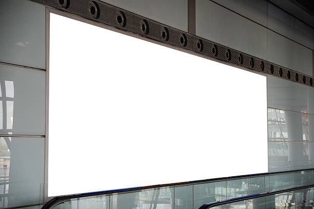 istock Wall hanging billboard white mockup screen for advertising. 2224844987