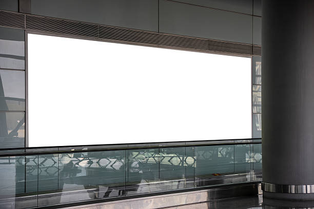 istock Wall hanging billboard white mockup screen for advertising. 2224845006