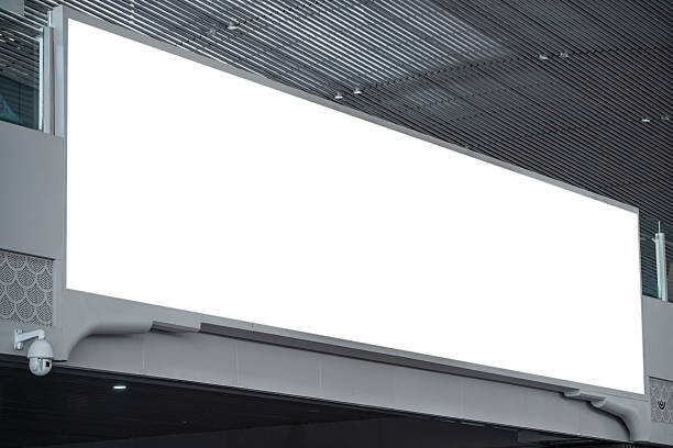 istock Wall hanging billboard white mockup screen for advertising. 2224845454