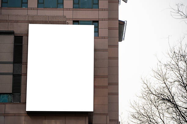 istock Building billboard white mockup screen for advertising. 2224846267