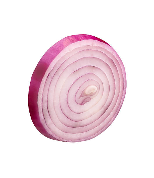 istock One Spanish onion or red onion slice isolated on white background with clipping path 2224846708