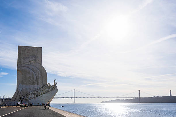 The imposing Monument of the Discoveries (Padrão dos Descobrimentos), located on the Tagus riverbank, in Belém, Lisbon, a work by the Portuguese architect José Ângelo Cottinelli Telmo and sculptor Leopoldo de Almeida, created in 1960 to celebrate the Portuguese Age of Discovery during the 15th and 16th centuries