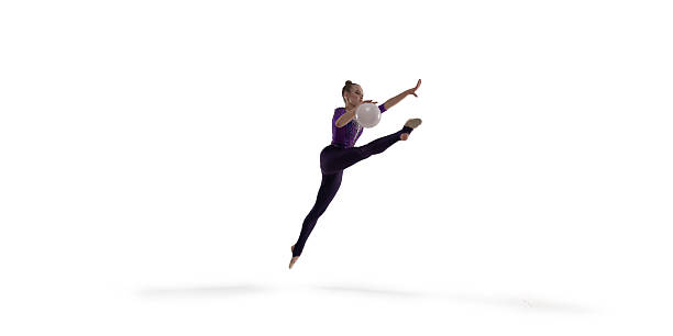 istock Rhythmic gymnastic woman on white background. 2224856604