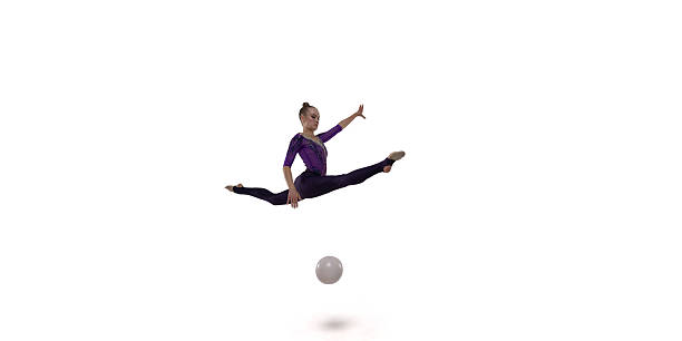istock Rhythmic gymnastic woman on white background. 2224856609