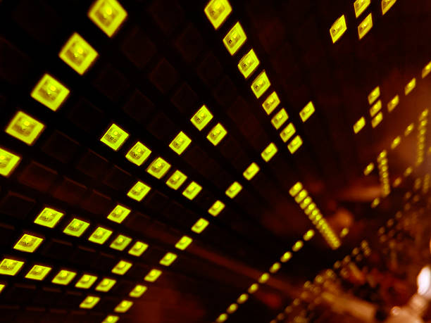 istock A vibrant rows of bright digital squares is neatly lined up formation on dark background 2224857675