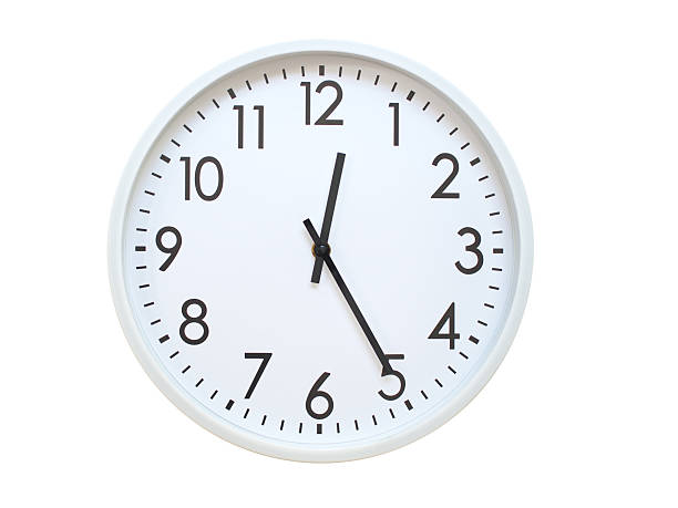 istock Wall clock showing 00:25 or 12:25. minimalist analog wall clock. suitable for time concept, deadline, schedule, or time zone visuals. 2224860724