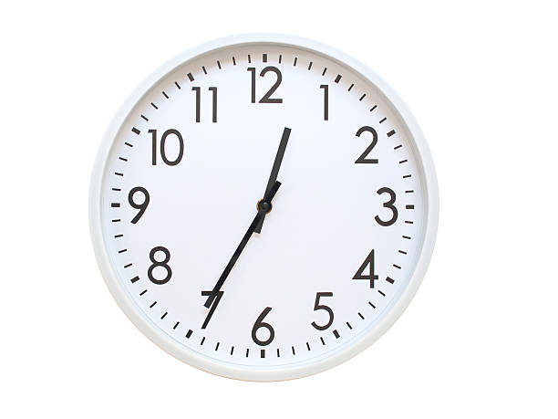 istock Wall clock showing 00:35 or 12:35. minimalist analog wall clock. suitable for time concept, deadline, schedule, or time zone visuals. 2224860726