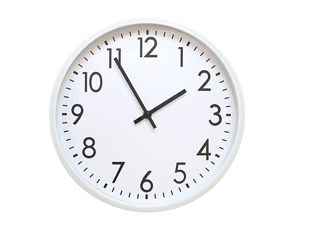 istock Wall clock showing 01:55 or 13:55. minimalist analog wall clock. suitable for time concept, deadline, schedule, or time zone visuals. 2224860772