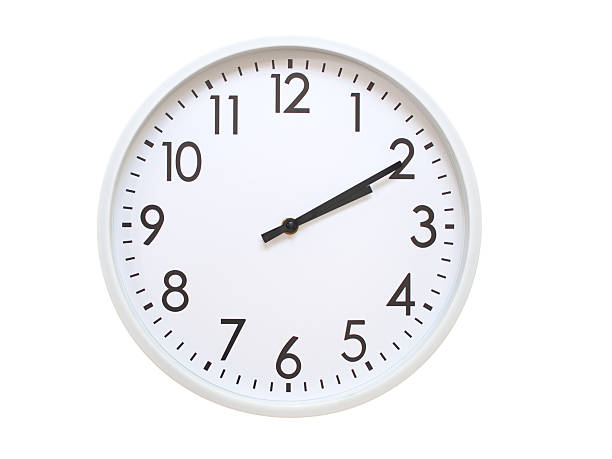 Wall clock showing 02:10 or 14:10. minimalist analog wall clock. suitable for time concept, deadline, schedule, or time zone visuals.