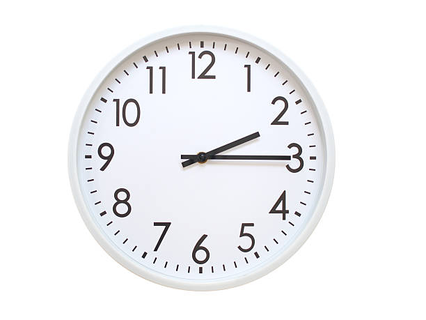 Wall clock showing 02:15 or 14:15. minimalist analog wall clock. suitable for time concept, deadline, schedule, or time zone visuals.