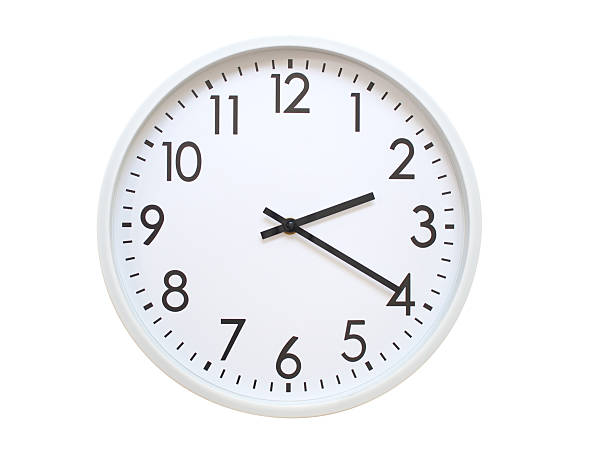 Wall clock showing 02:20 or 14:20. minimalist analog wall clock. suitable for time concept, deadline, schedule, or time zone visuals.