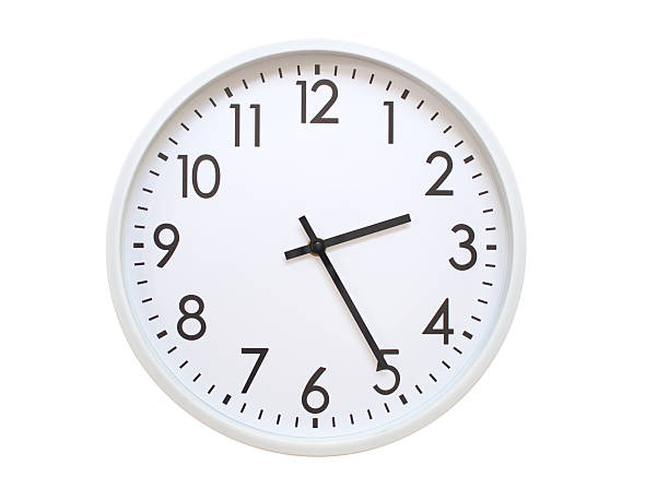 istock Wall clock showing 02:25 or 14:25. minimalist analog wall clock. suitable for time concept, deadline, schedule, or time zone visuals. 2224860789