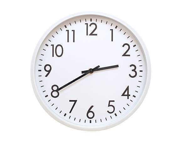 Wall clock showing 02:40 or 14:40. minimalist analog wall clock. suitable for time concept, deadline, schedule, or time zone visuals.