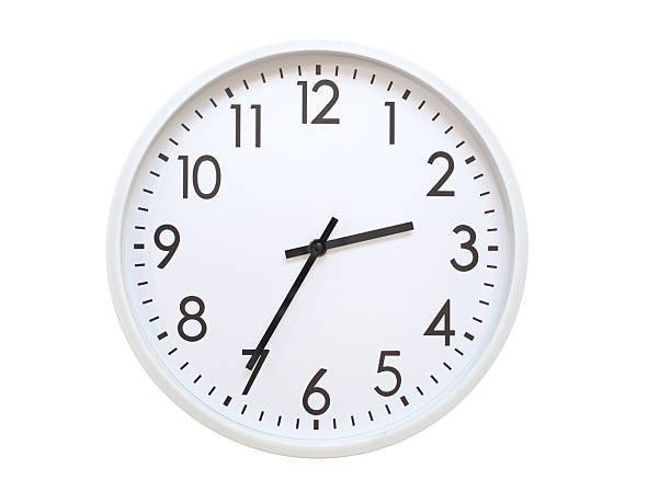 Wall clock showing 02:35 or 14:35. minimalist analog wall clock. suitable for time concept, deadline, schedule, or time zone visuals.