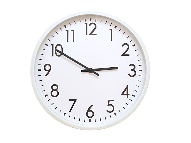 Wall clock showing 02:50 or 14:50. minimalist analog wall clock. suitable for time concept, deadline, schedule, or time zone visuals.