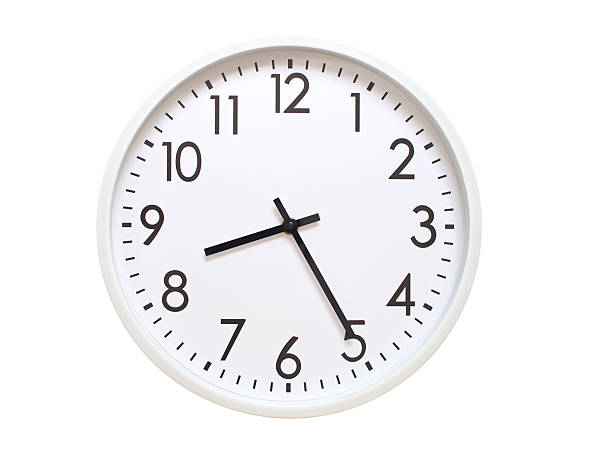 istock Wall clock showing 08:25 or 20:25. minimalist analog wall clock. suitable for time concept, deadline, schedule, or time zone visuals. 2224862270