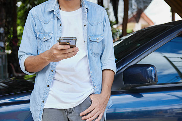 istock Man Check Travel Route via Online Maps Application Before Road Trip or Travelling 2224869820