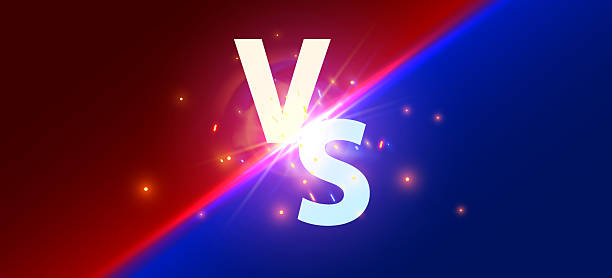 istock Blue and red tournament versus banner for dual clash. 2224870916