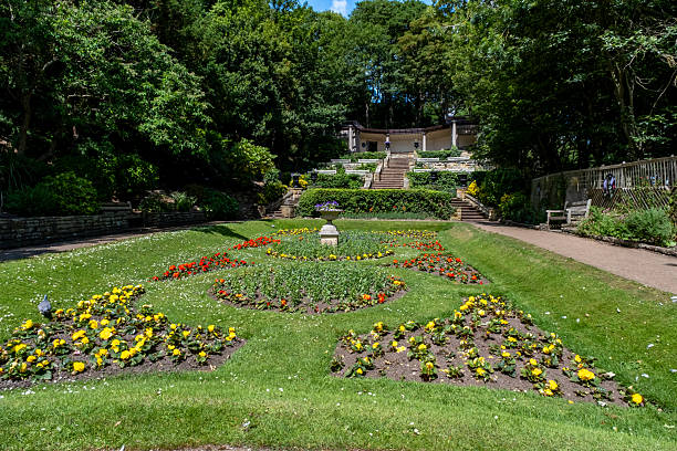 istock High up view over public flower gardens 2224872121
