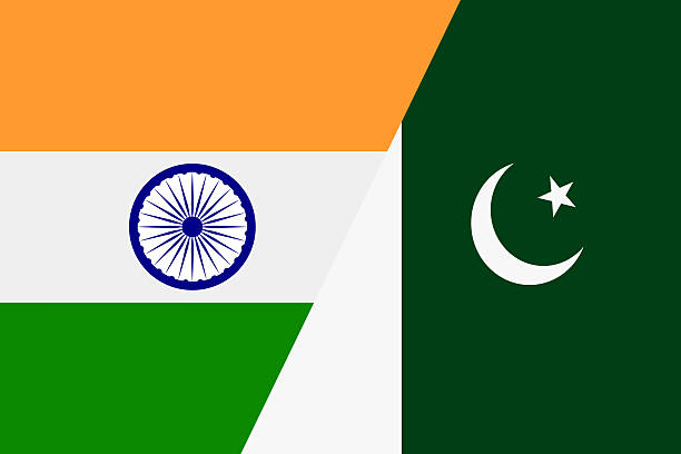 istock Vector flat illustration flags of India and Pakistan on one canvas 2224872189