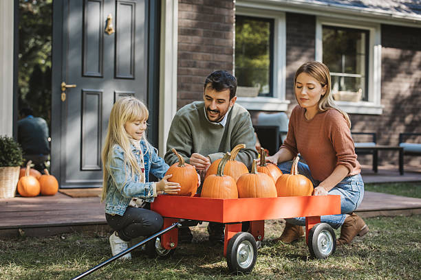 istock Young family preparing for Halloween 2224886565